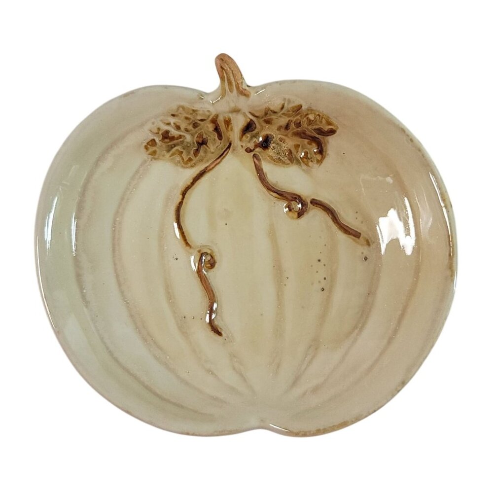 Tii Collections Fall Pumpkin Dish Brown Trinket Candy Halloween Ceramic Glazed
